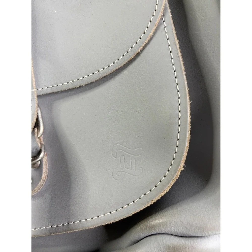 Grafea Hari Gray Leather Backpack Made in England Satchel Rucksack Medium